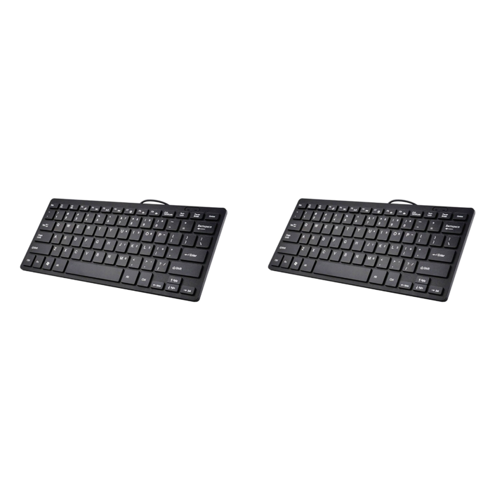 Compact Wired USB Keyboard Black