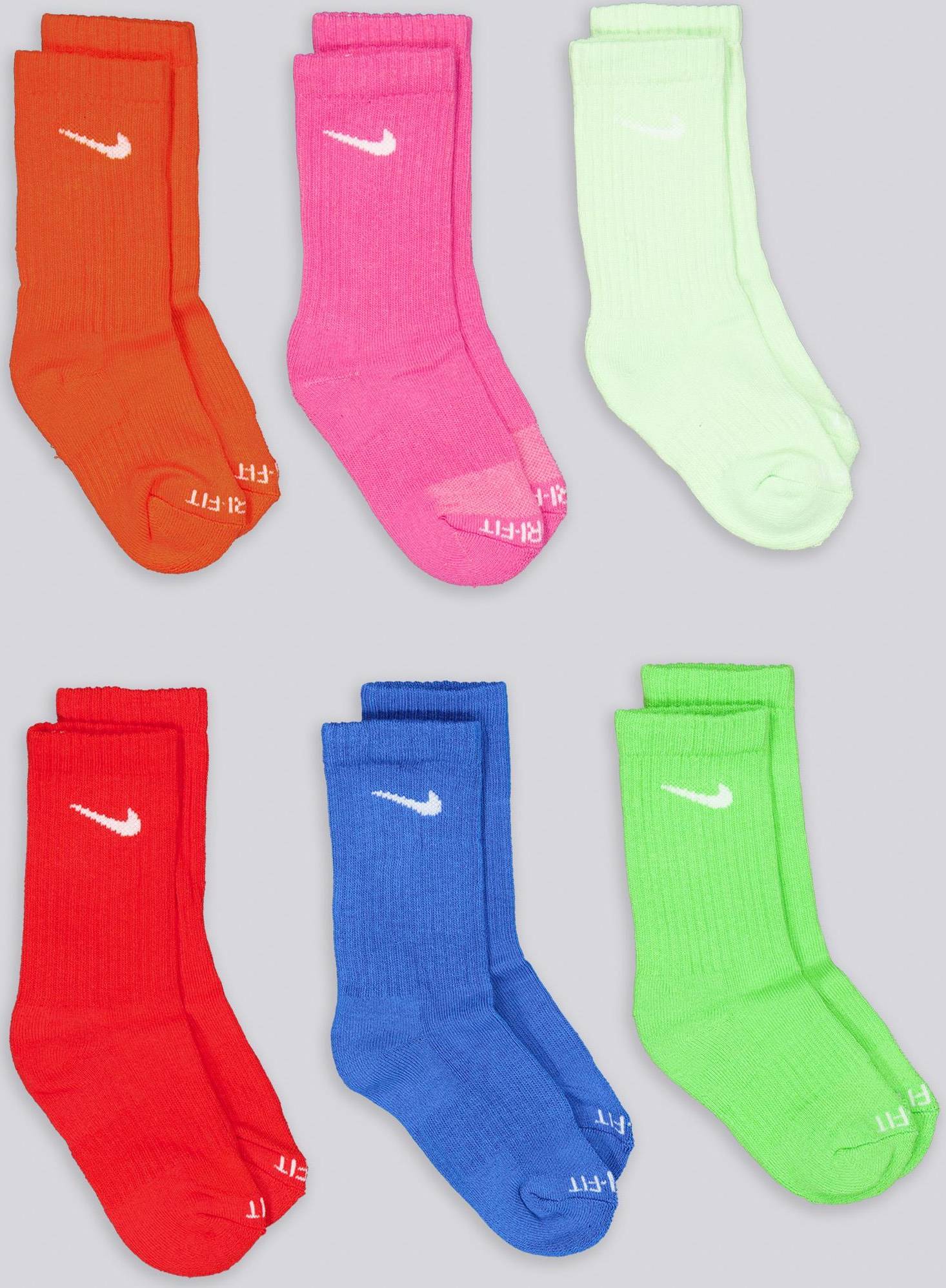 Nike Boys DF Performance Basic Crew Socks Set - Multicoloured