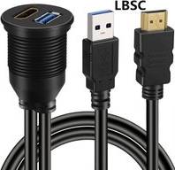USB 3.0 HDMI Infälld Kabel 2m