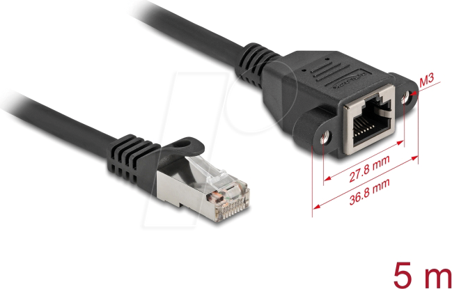 DeLock Cat 6 SFTP Forlængerkabel Sort 5m