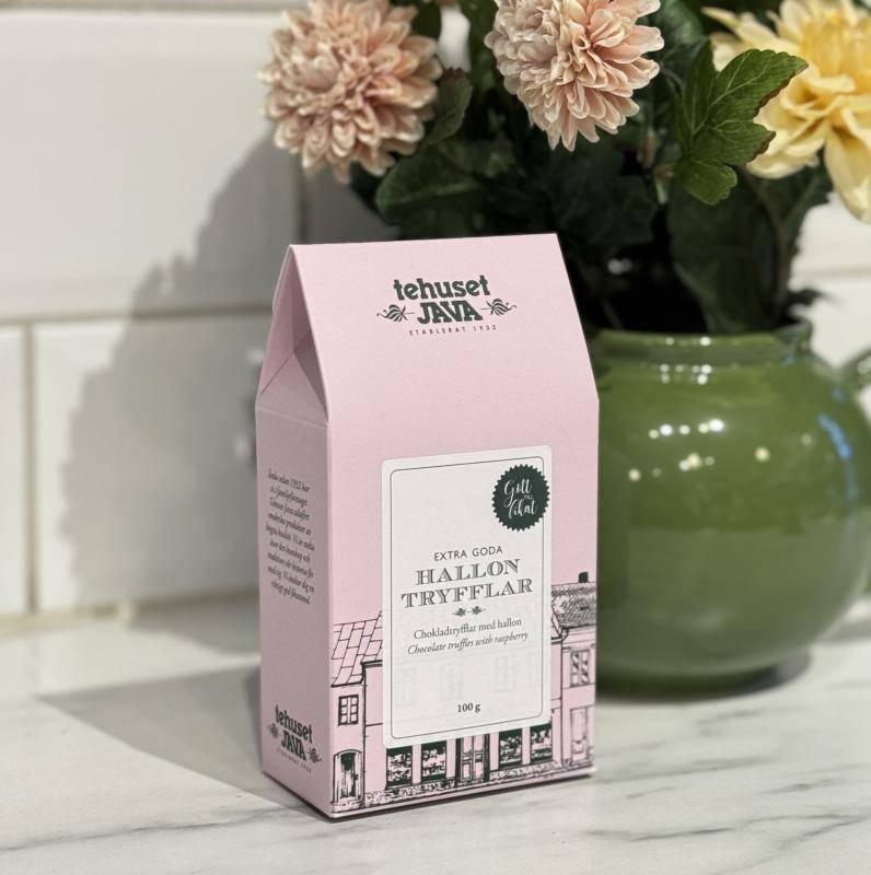 Tehuset Java Hallontryfflar 100g