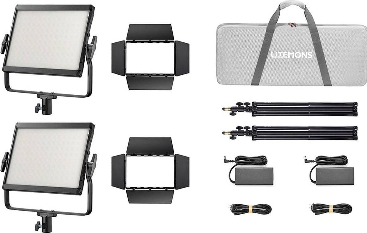 Godox LP600Bi K2 Black Litemons Bi Color LED Light Panel Kit