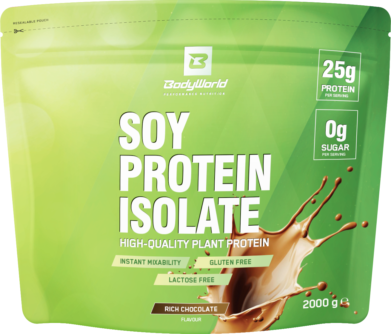 Whey protein isolate Bodyworld Soy Protein Isolate 2000 g Chocolat Riche