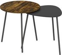 Homcom Nesting Side Table Set Rustic Brown Indskudsbord