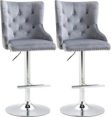 Homcom Adjustable Swivel Stools Set Of 2 Bar Stool