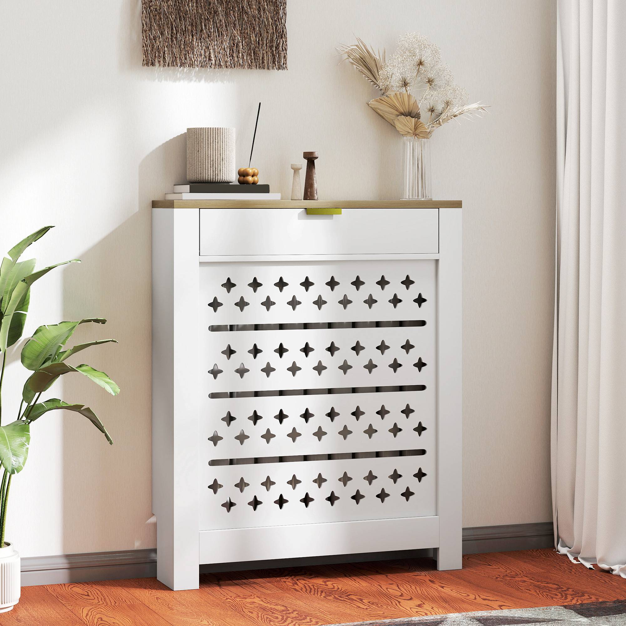 Homcom 78 x 19 cm Minimal Radiator Cover White