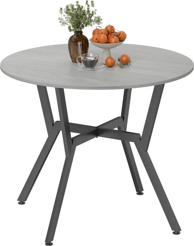 Homcom With Round Top Grey Dining Table
