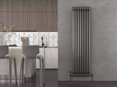 G-Rad Raw Metal Triple Column Vertical Cast Iron Radiator