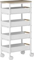 Homcom 5-Tier Storage Trolley White Rullebord