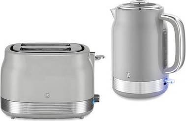 Swan retro kettle grey Swan Retro Kettle Toaster Set Grey