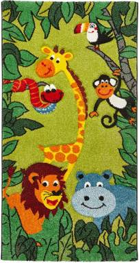 B&Q Green Kids Animal Graphics Rug