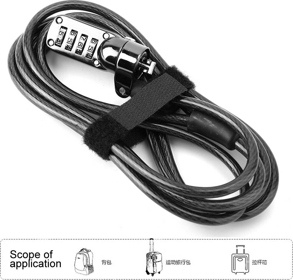 Combination lock 6.6ft 4 Digit Combination Computer Laptop Steel Wire Lock
