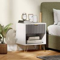 Homcom Modern Cabinet With Handle Bedside Table