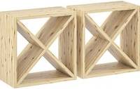 Homcom Set of 2 Wooden Racks Square Wine Rack