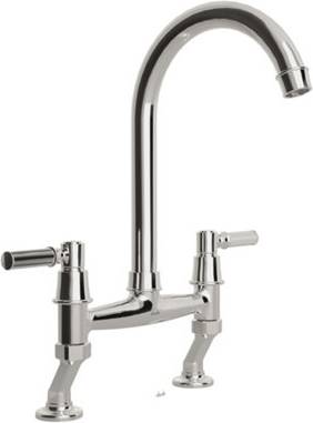 Abode Ridge Chrome-Plated Kitchen Bridge Mixer Tap