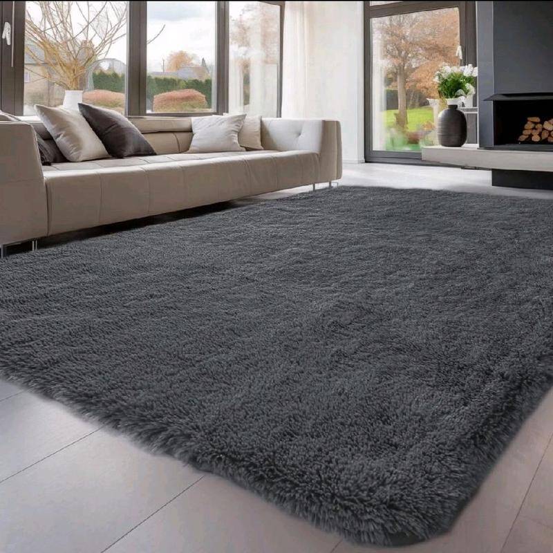 Fluffy Large Shaggy Rug - Grey
