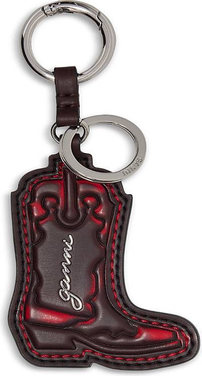 Ganni Red Western Boot Keyring
