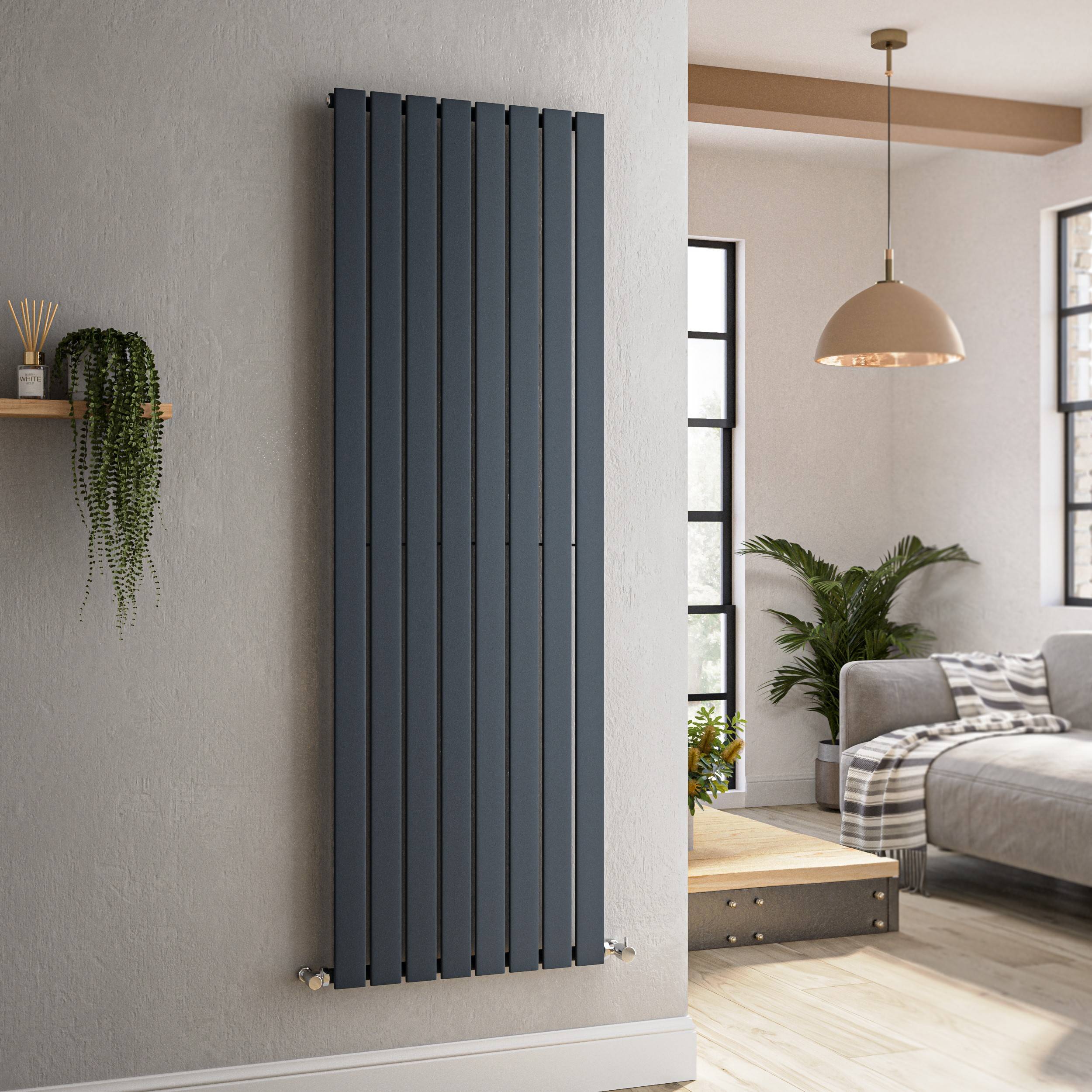 Riace Anthracite Vertical Flat Designer Radiator