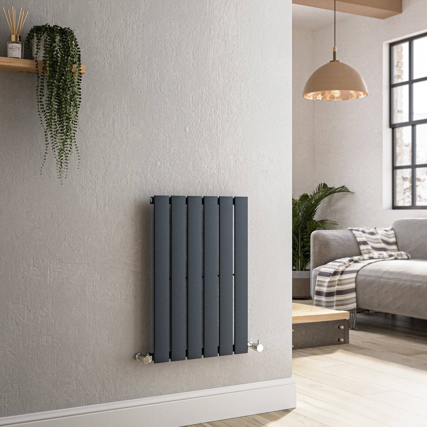Appliances direct Riace Anthracite Horizontal Flat Designer Radiator