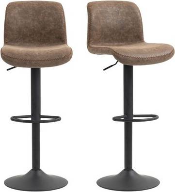 Homcom Barstools Set Of 2 Dining Stools Brown Bar Stool