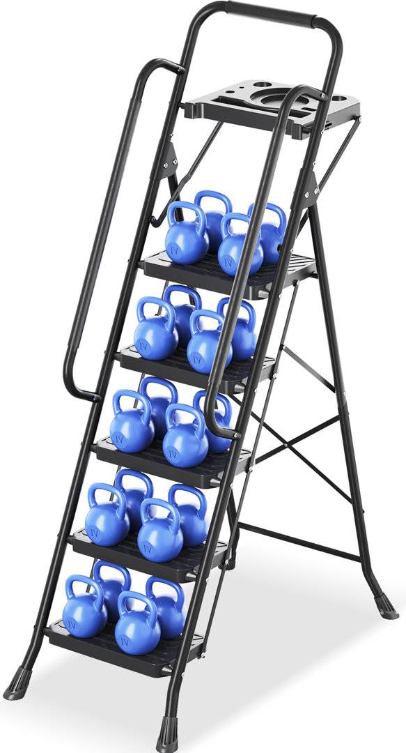 WFX Utility 5 Step Ladder Sturdy Steel Stool