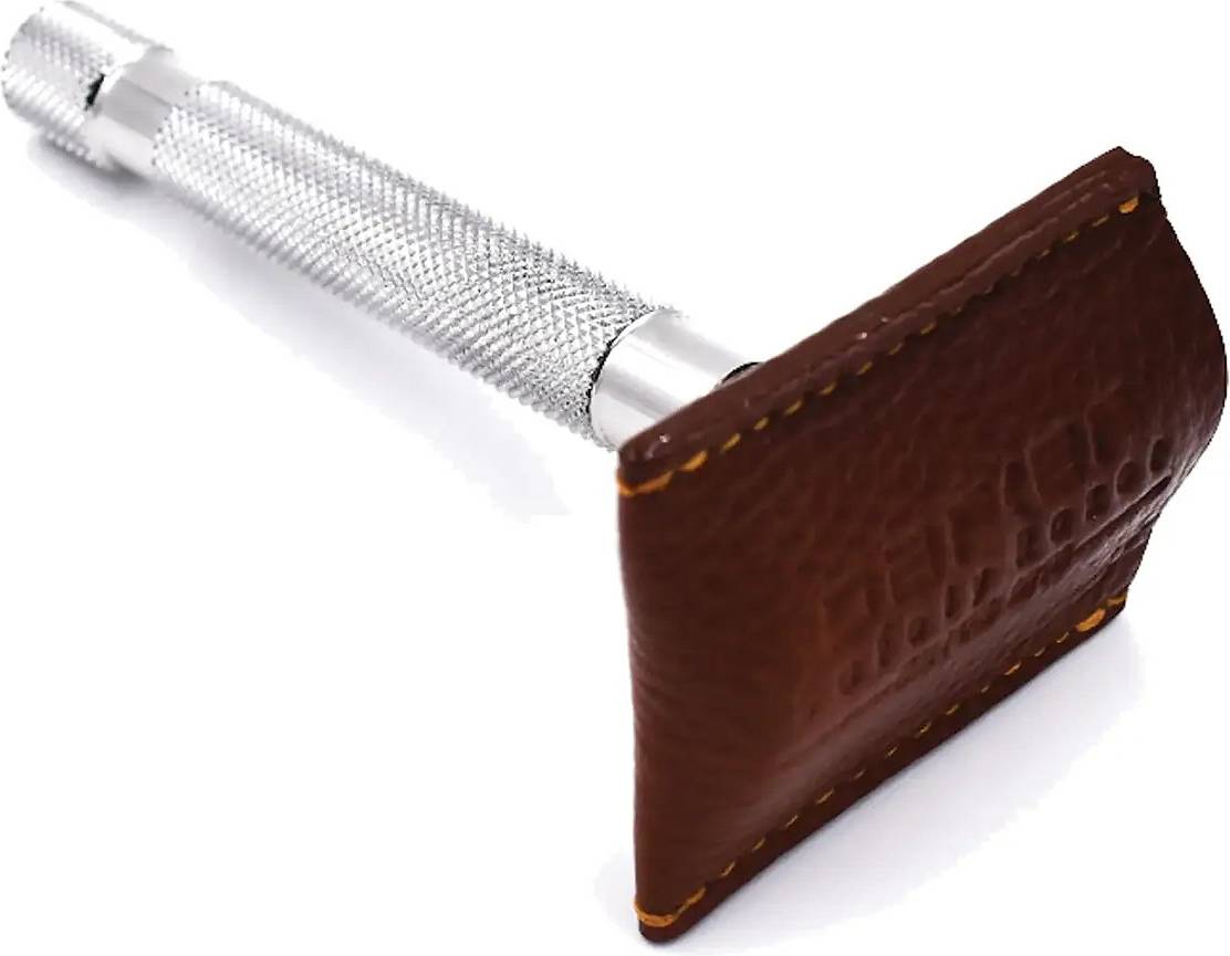 Leather Safety Razor Cover Brown