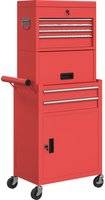 Tool chest Homcom Three-Part Steel Locking Tool Chest Red