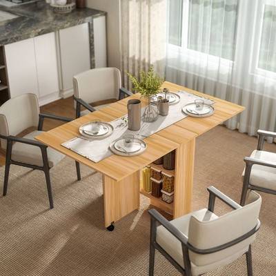 Homcom Folding Drop Leaf Rectangular Dining Table Bord