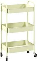 Homcom Three-Tier Steel Storage Trolley Table