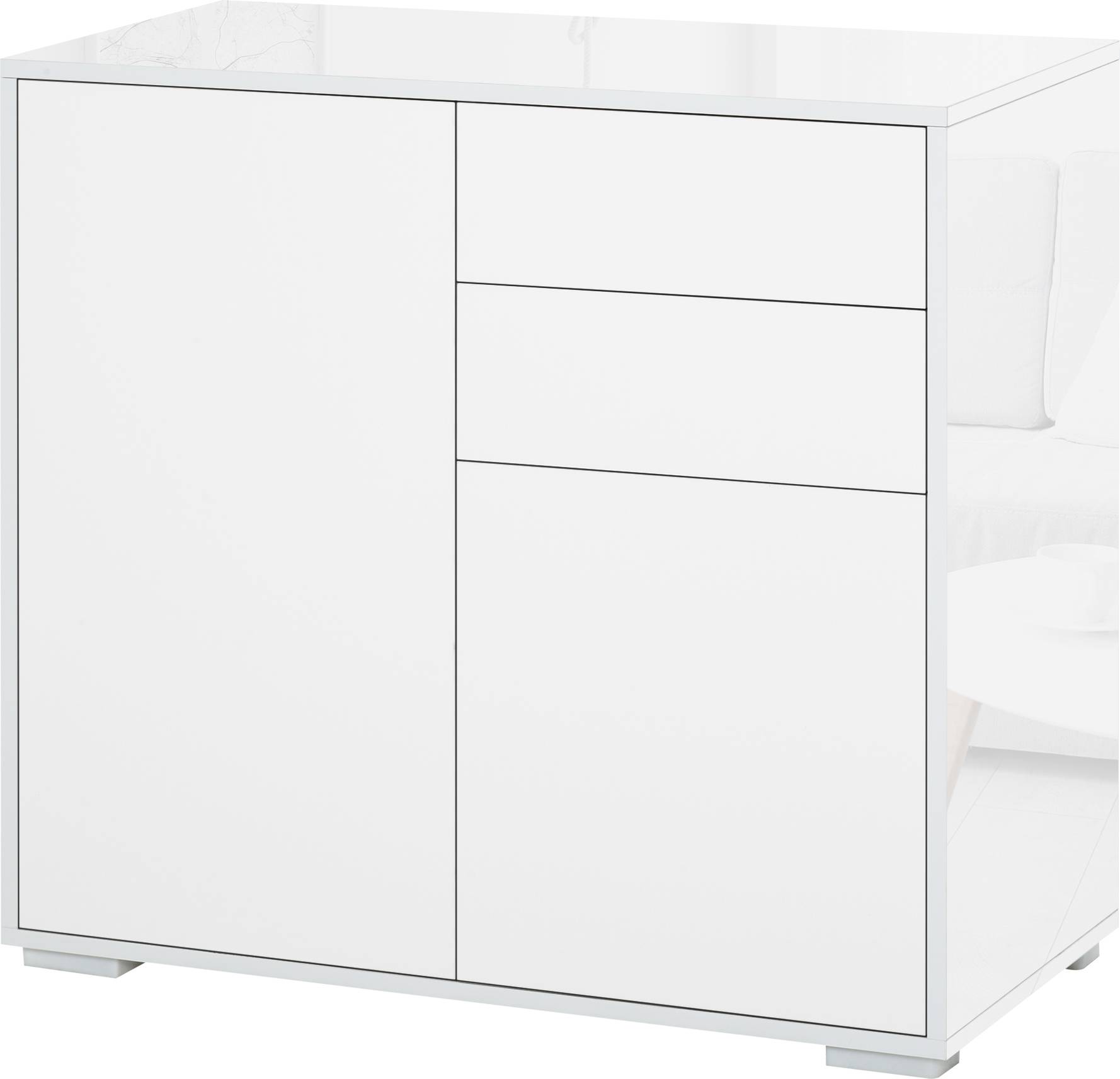 Homcom Commode Meuble de Rangement 2 Tiroirs Buffet