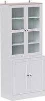 Homcom Double Display White Storage Cabinet
