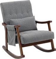 Homcom Wood Frame Accent Grey Rocking Chair