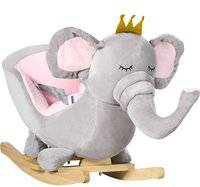 Homcom Elephant Baby Rocking Horse with Wooden Base