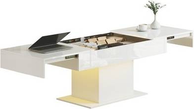 Homcom Extendable With Led Lights Coffee Table