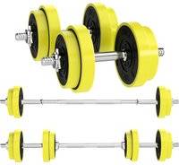 Barbell weight set Homcom 20KGS 2-In-1 Dumbbell Barbell Adjustable Set