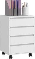 Homcom Four-Drawer Office Filing With Wheels Storage Cabinet