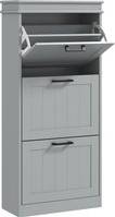 Homcom Three-Drawer Minimalistic Cabinet Grey Shoe Rack