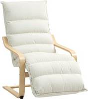 Homcom Curved Wooden Accent Cream White Rocking Chair