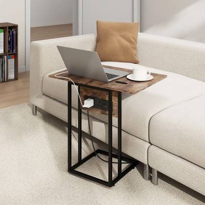 Homcom Compact Table with Charging Station Småbord