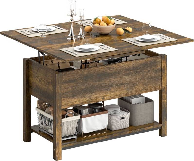 Table basse plateau relevable Homcom Relevable Plateau Pliant Table Basse
