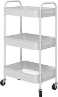 Homcom Three-Tier Steel Storage Trolley White Rullebord