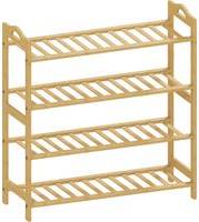 Homcom Freestanding Bamboo 4-Tier Shoe Rack