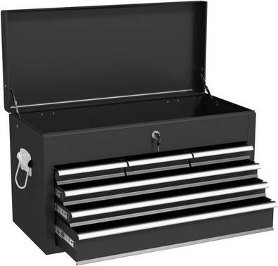 Homcom Lockable Metal Tool Chest With 6 Drawer