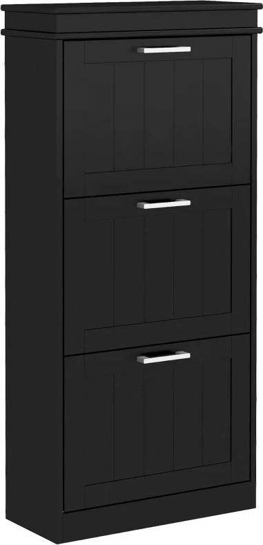 Homcom Slim Storage Cabinet With 3 Flip Drawers Shoe Rack