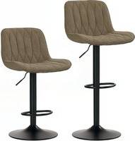 Homcom Set of Two Linen-Look Stools Bar Stool 2pcs