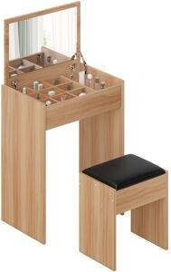 Homcom Set Padded Stool Dressing Table