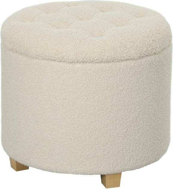 Homcom 45cm Round Ottoman With Storage Lid Stool