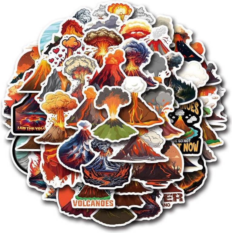 Volcano Sticker 50 Pieces