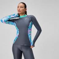 Rashguard Speedo Long Sleeve Rashguard - Grey/Turquoise