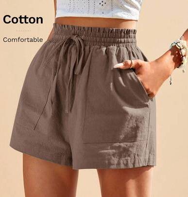 Shein Solid Color Drawstring Waist Spring Shorts - Women's